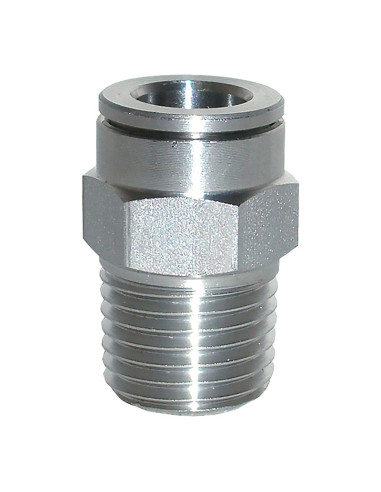 Racord pneumatic drept push-in cu filet conic exterior INOX | AiroMag.Ro